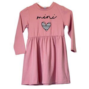 Girl's Pink Mini Heart  Dress Size 6Years
